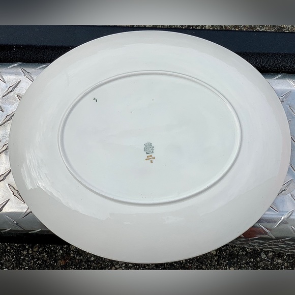 Vintage Discontinued Crown Ducal WARWICK 8932 Large Oval Gold Trim Serving Plate - Picture 10 of 16
